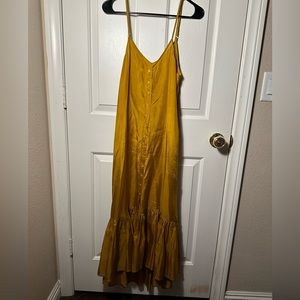 Mes Demoiselles Paris mustard yellow slip dress